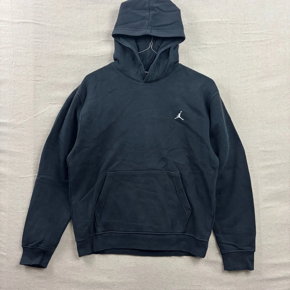 Jordan Hoodie Mens Small Black Essentials Embroidered‎ Jumpman Pullover Fleece